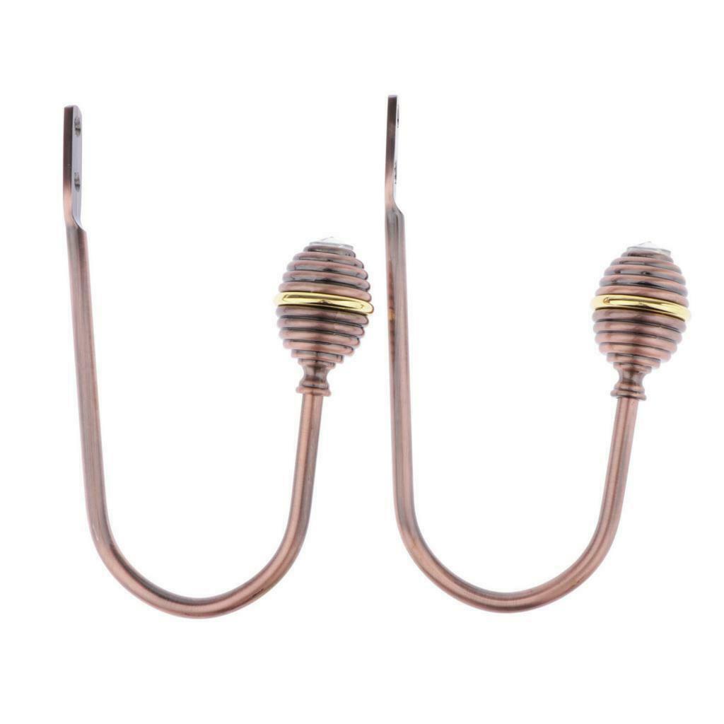 2pcs Zinc Alloy Thicken Curtain Tiebacks Holder Wall Hooks Copper Color