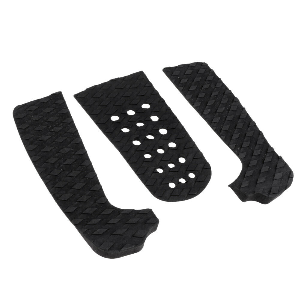3Pcs Premium Black EVA Surf   Traction Pad Deck Grip Surfing Surf Tail Pad