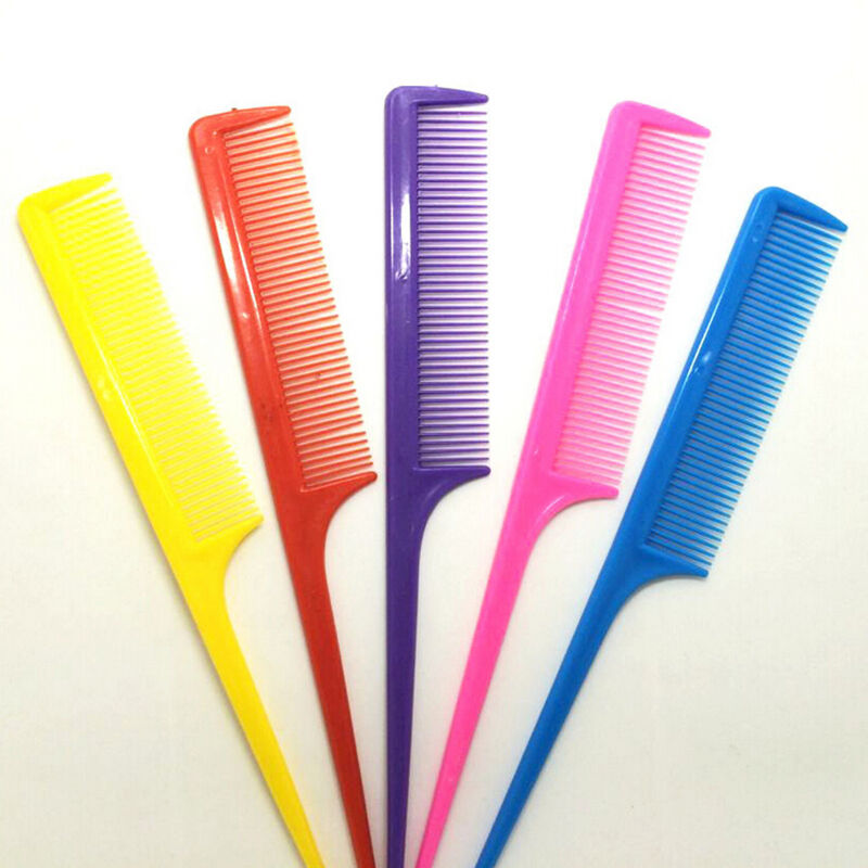 10Pcs Candy Colors Hair Make Care Combs Styling Pointed Rat Tail Com.l8
