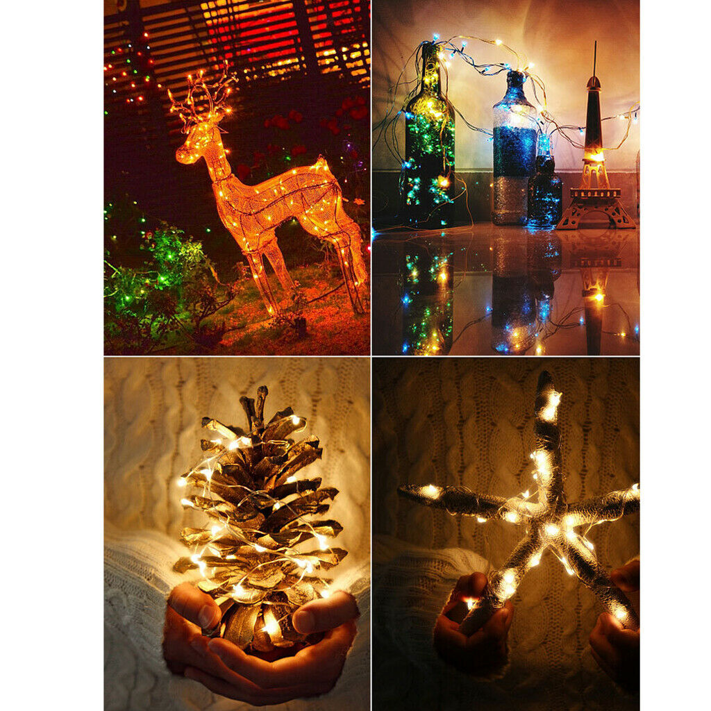 10Pcs Battery Operated Wine Bottle Cork Light String LED Moon Lights Colorful