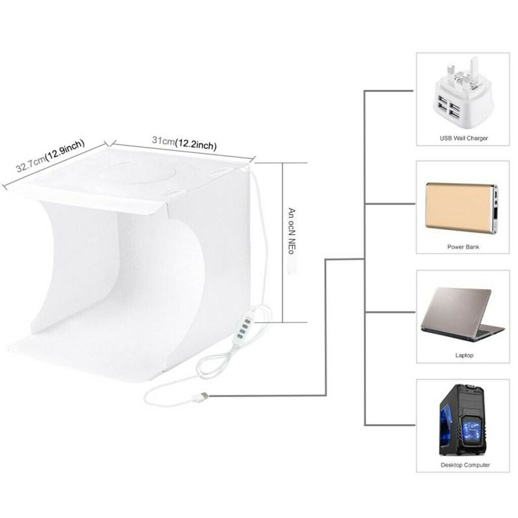 Photo studio lighting box photography LED Lightroom portable lighting set