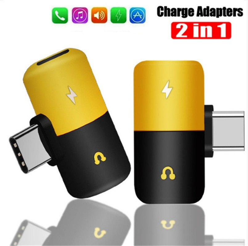 Type C to 3.5 mm and Charger 2in-1 Headphone AUX Audio Jack USB-C Cable Adapte