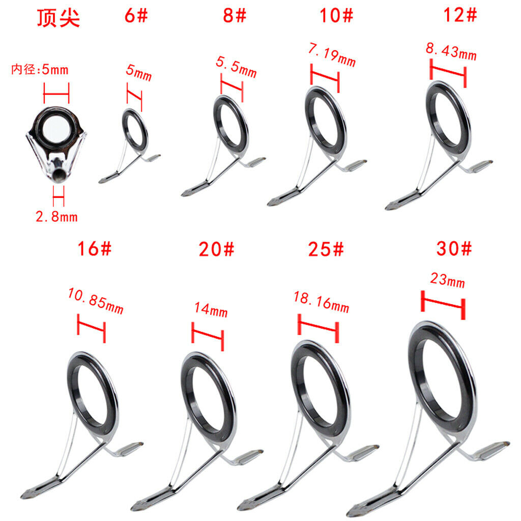 85x Fishing Rod Guides Pole Repair Set Anti-corrosive for Saltwater Fishing