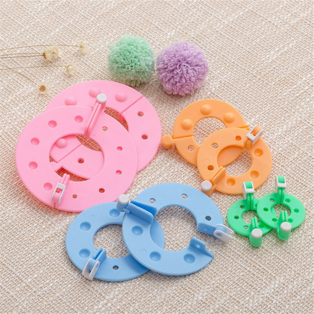 8x Multifunction Pompon Maker Fluff Ball Weaver Needle Knitting DIY TooL KitDD