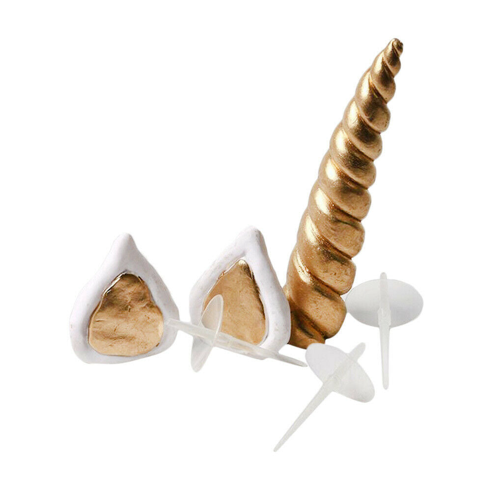 Unicorn Birthday Cake Decor Topper Cute Horn Ears Party Ornament Decor Props
