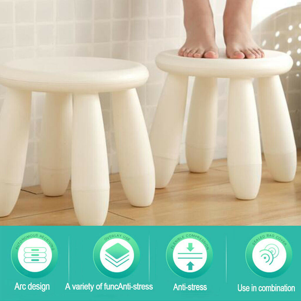 Plastic Kids Round Assembling Chair School Kids Baby Chair Stool White