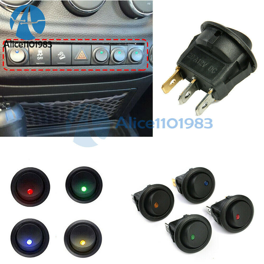 20PCS Car 12V Round Rocker Dot Boat LED Light Toggle Switch SPST ON/OFF Sales
