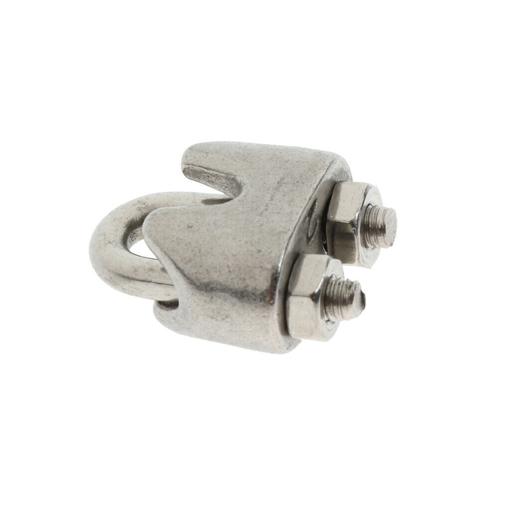 5 Pieces Stainless U-Shape Bolt Saddle Clamps Cable Clips for Wire Rope 2mm