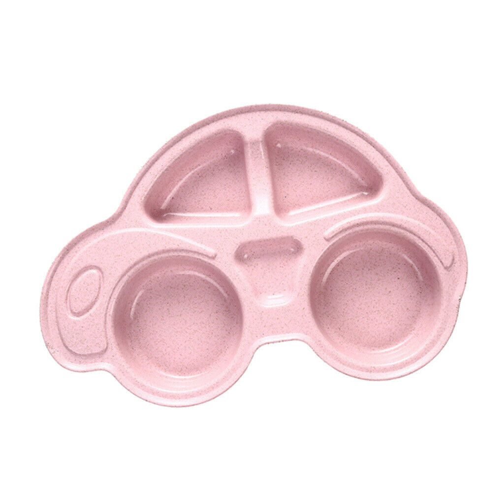 Cute Car Shaped Meal Tray Food Fruit Plate for Baby Toddler Children's Pink
