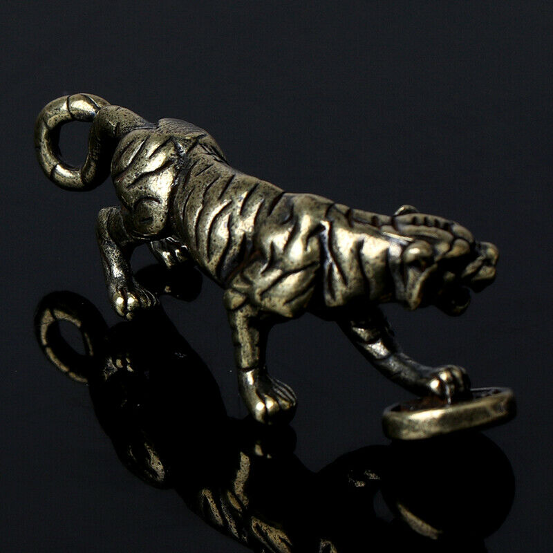 Brass Tiger Statue Ornament Chinese Zodiac Tiger Office Desk Decoration P.l8