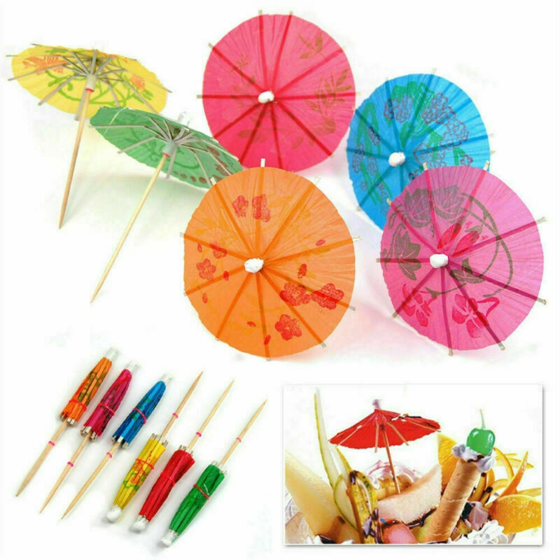 50Pack Tropical Hawaiian Party Paper Cocktail Drink Umbrella Parasols Decoration