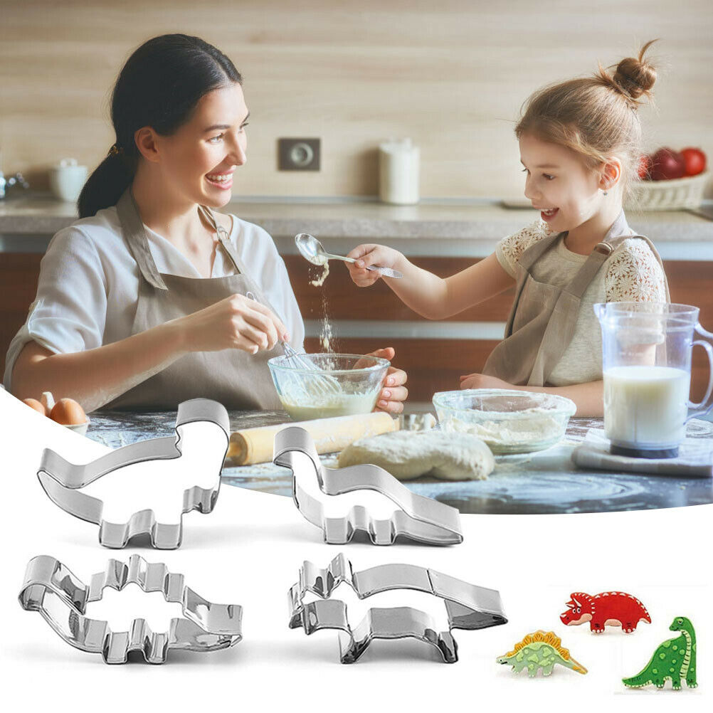 4Pcs/set Dinosaur Shape Cookies Cake Mould Mold Cookie Cutter Baking Mold Tools