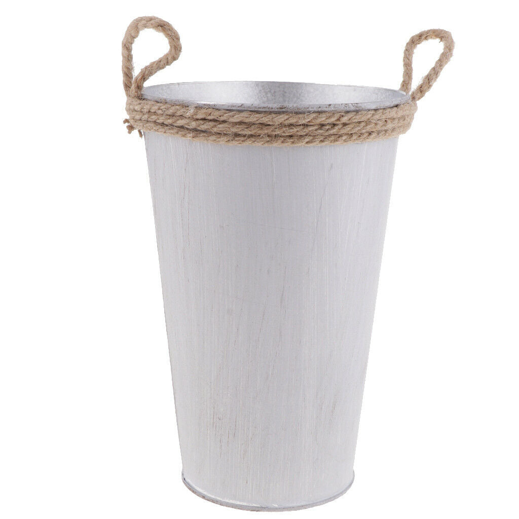 2Pcs Decorative Galvanized-Metal Can | Garden Decoration | Gardening