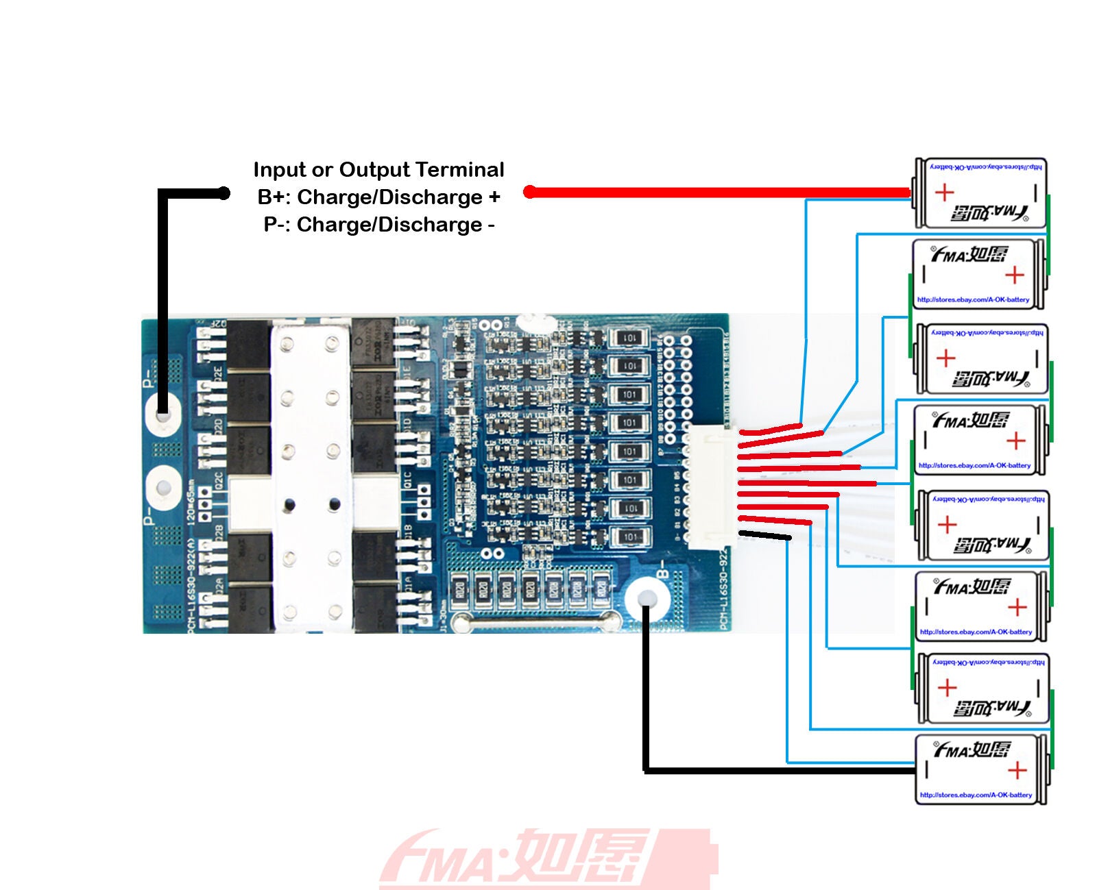 Protection Circuit Module 30A BMS PCM for 8S 28.8V 29.6V Li-ion LiPo battery 922