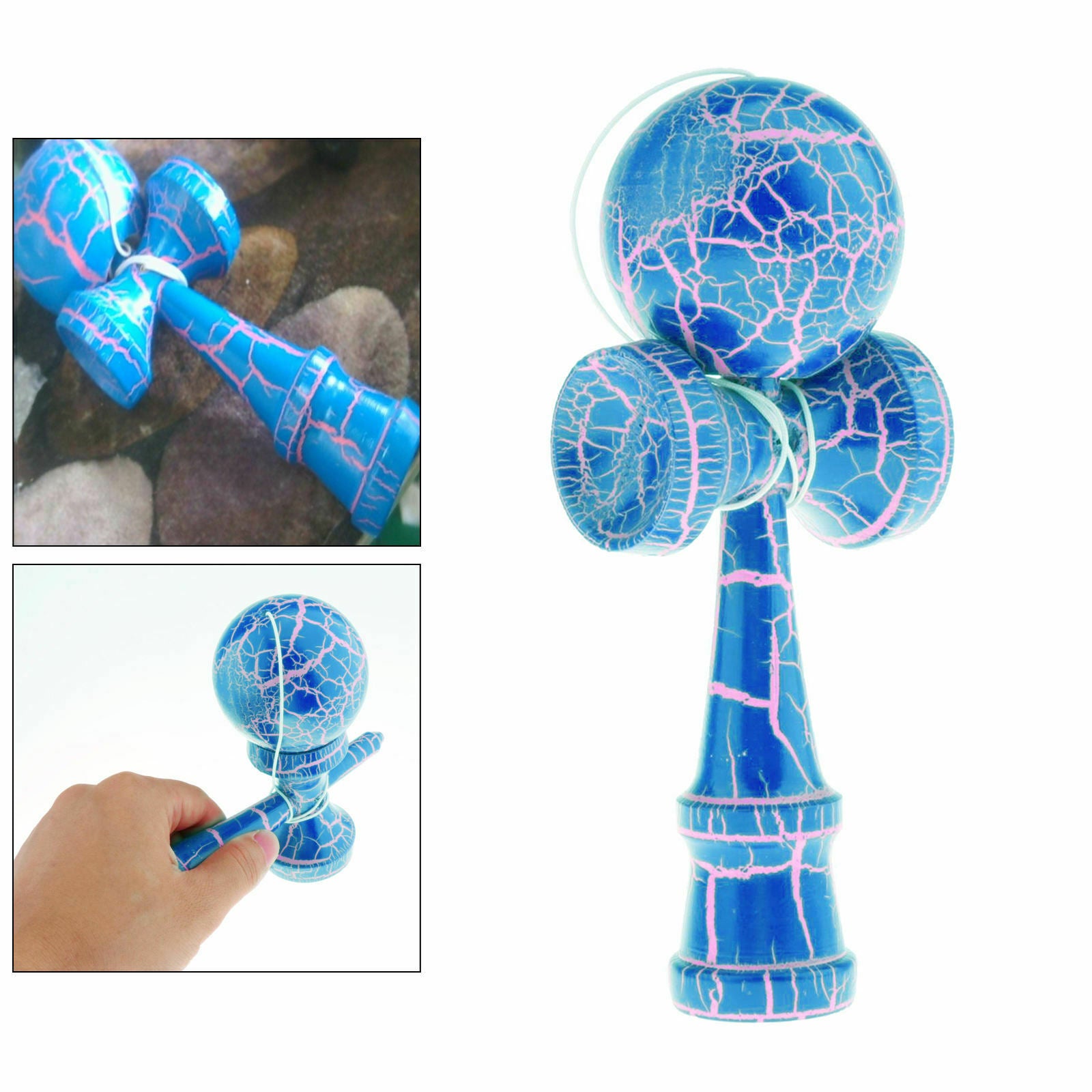 Wooden Colorful Crack Surface Kendama Balls Address Balance Toys for - Blue,
