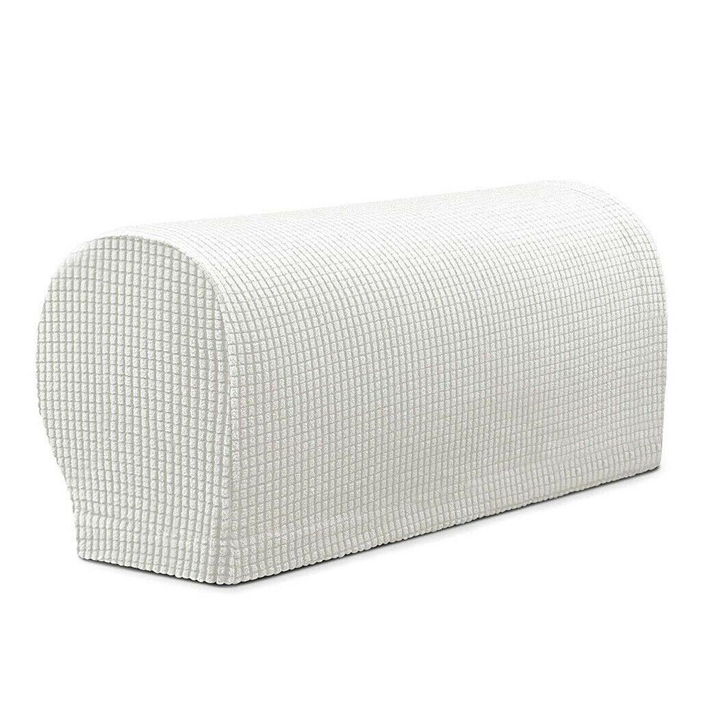 4Pcs  (2Pattern)White Elastic Chair Sofa Armrest Covers Armchair Slipcovers