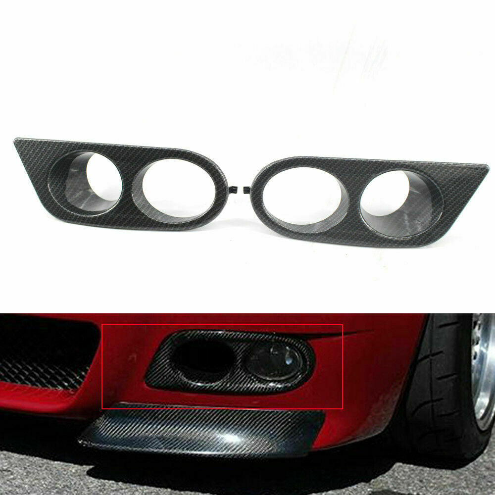 Pair Carbon Fiber Style Left&Right Fog Light Cover For BMW E46 M3 2001-2006