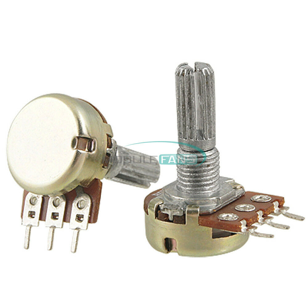5PCS B5K 5K Ohm Knurled Shaft Linear Rotary Taper Potentiometer