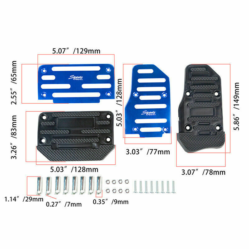 2x Universal Non-Slip Automatic Gas Brake Pedal Pad Covers Car Inner Accessories