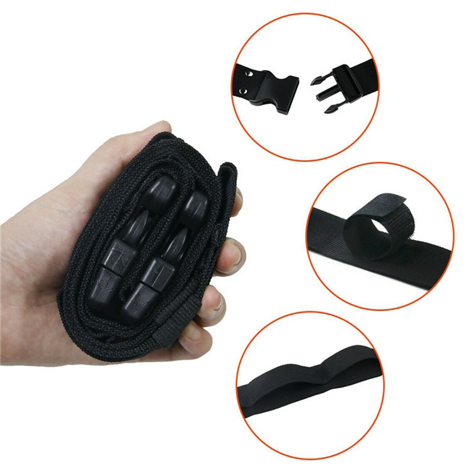 1 Pair 5 Slot Vehicle Fishing Rod Rack Pole Holder Belt Strap Carrier Truck SUV
