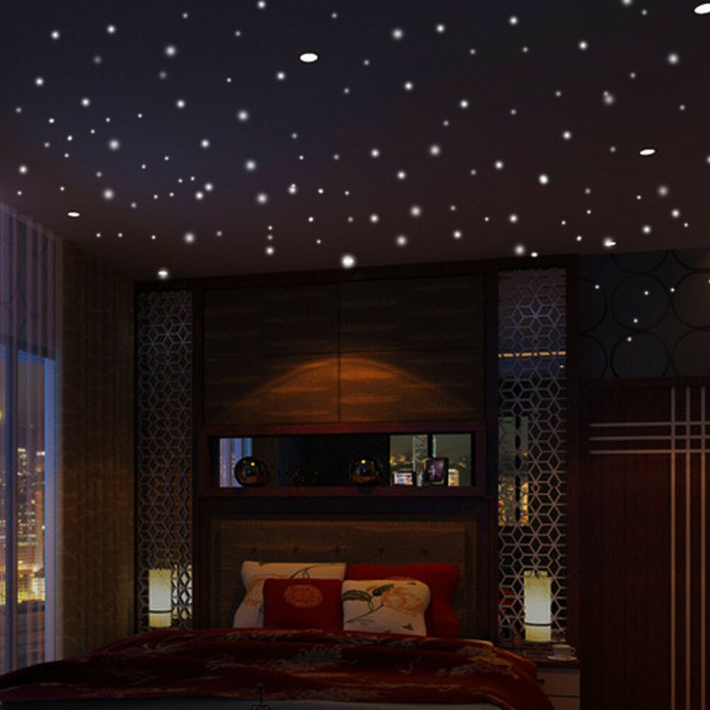 407pcs glow in the dark star wall stickers round dot luminous kids room de.l8