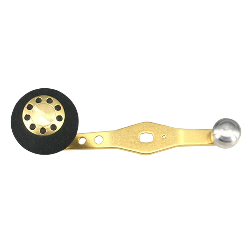 Metal Single Power Baitcasting Fishing Reel Handle w/EVA Knob Replacement Golden