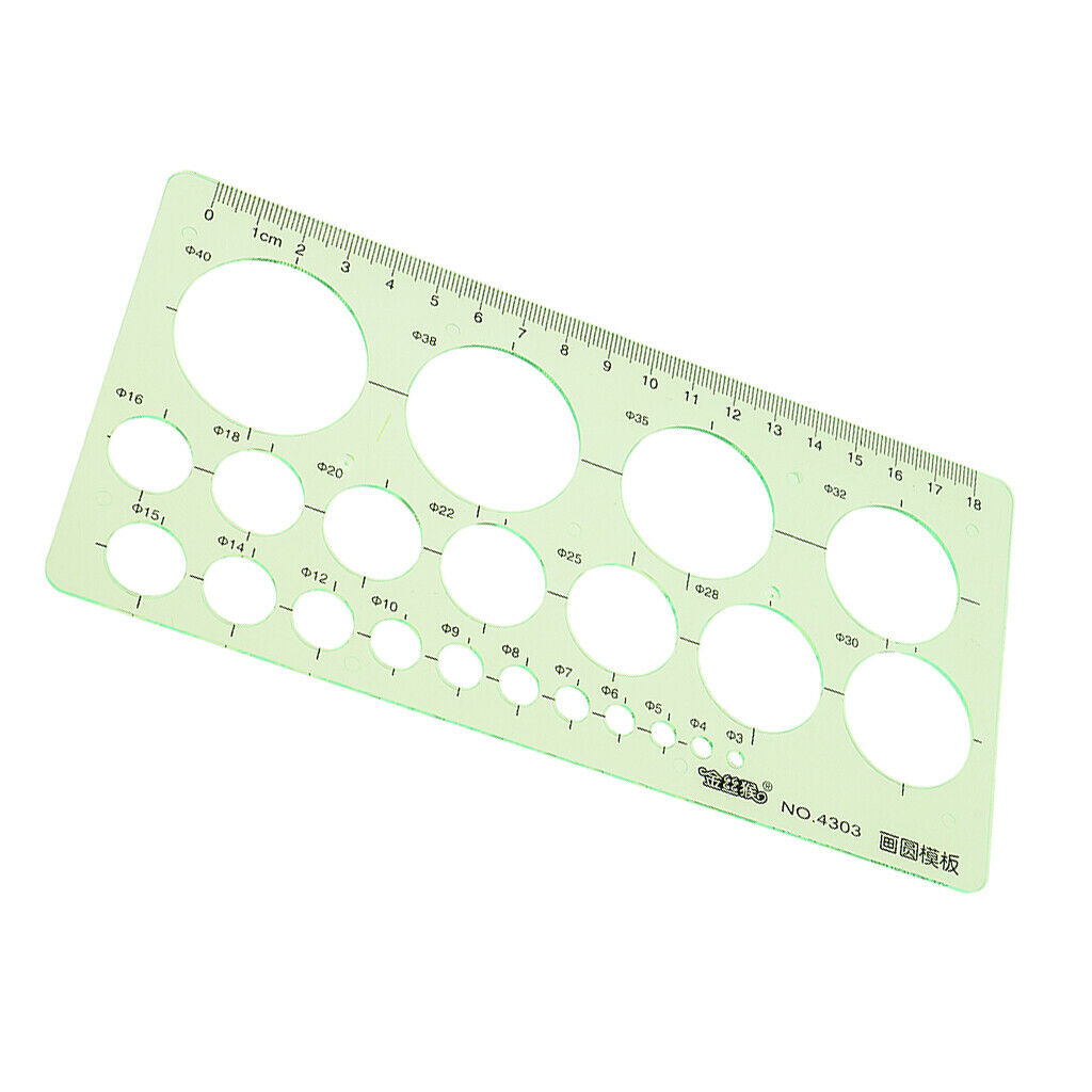 Plastic Circles Template Drawing Ruler Stencil Students Exam Measuring Tools