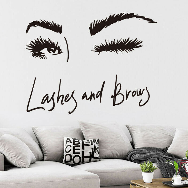 Eye Lashes Extensions Beauty Salon Wall Decor Eyebrows Make Up Wall Stick.l8