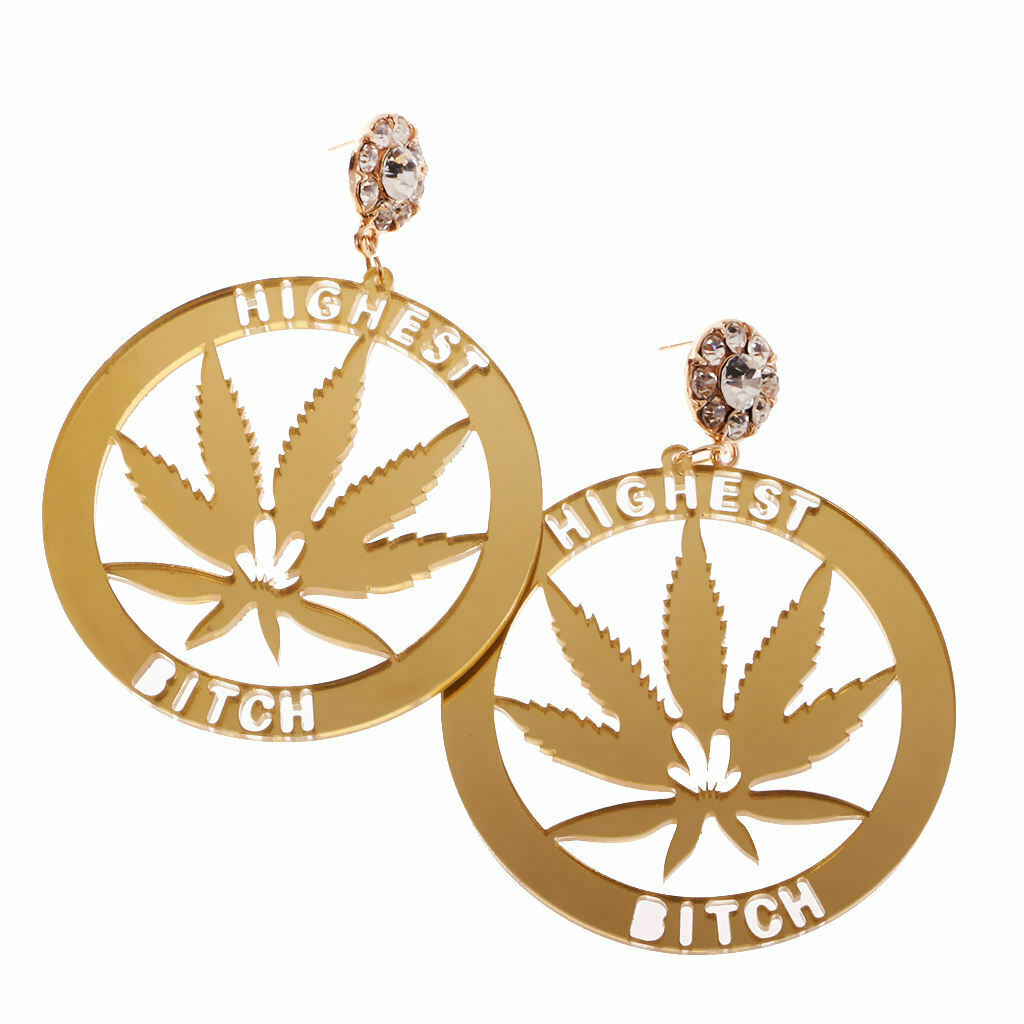 Punk Round Leaf Earrings Acrylic Ear Studs Women Statement Party Jewelry