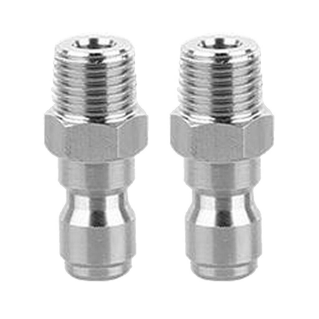 2Pcs Steel Pressure Washer Hose Adaptor for 1/4" G Male Hose Washer Gun 4cm
