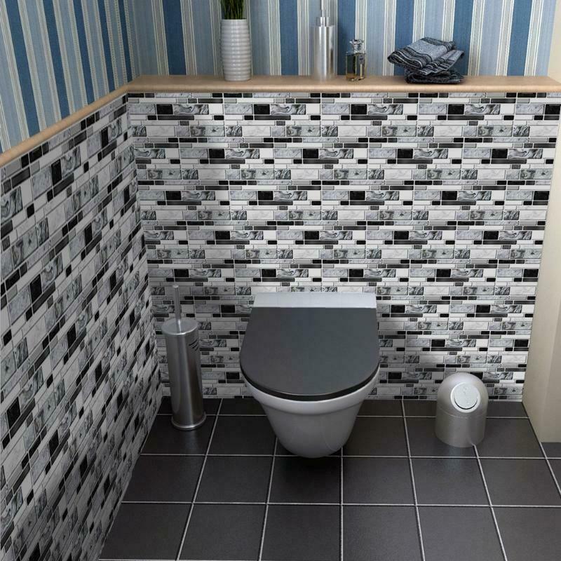 27pcs Imitation Gray Agate Marble Tile Stickers DIY Self Adhesive Kitchen Floor