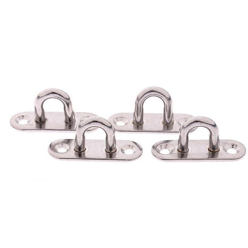 4pcs 5mm 304 Stainless Steel Oblong Pad Eye Plate Staple Ring H fbM Qx