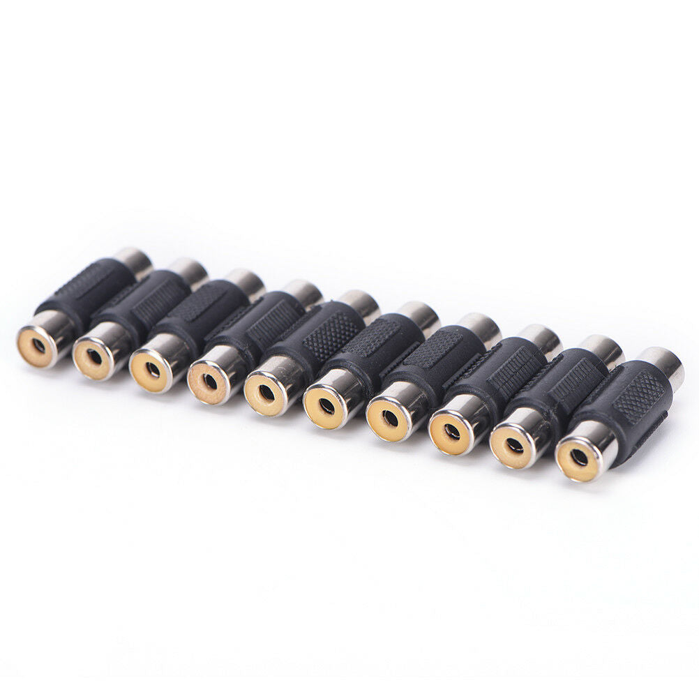 10x RCA Female to Female Coupler Plug Audio Video AV Cable Adaptor RCA Joi.l8
