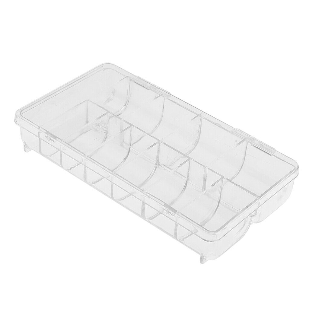 Clear Empty Compartments False Nail Art Tips Cell Storage Box Containers Case