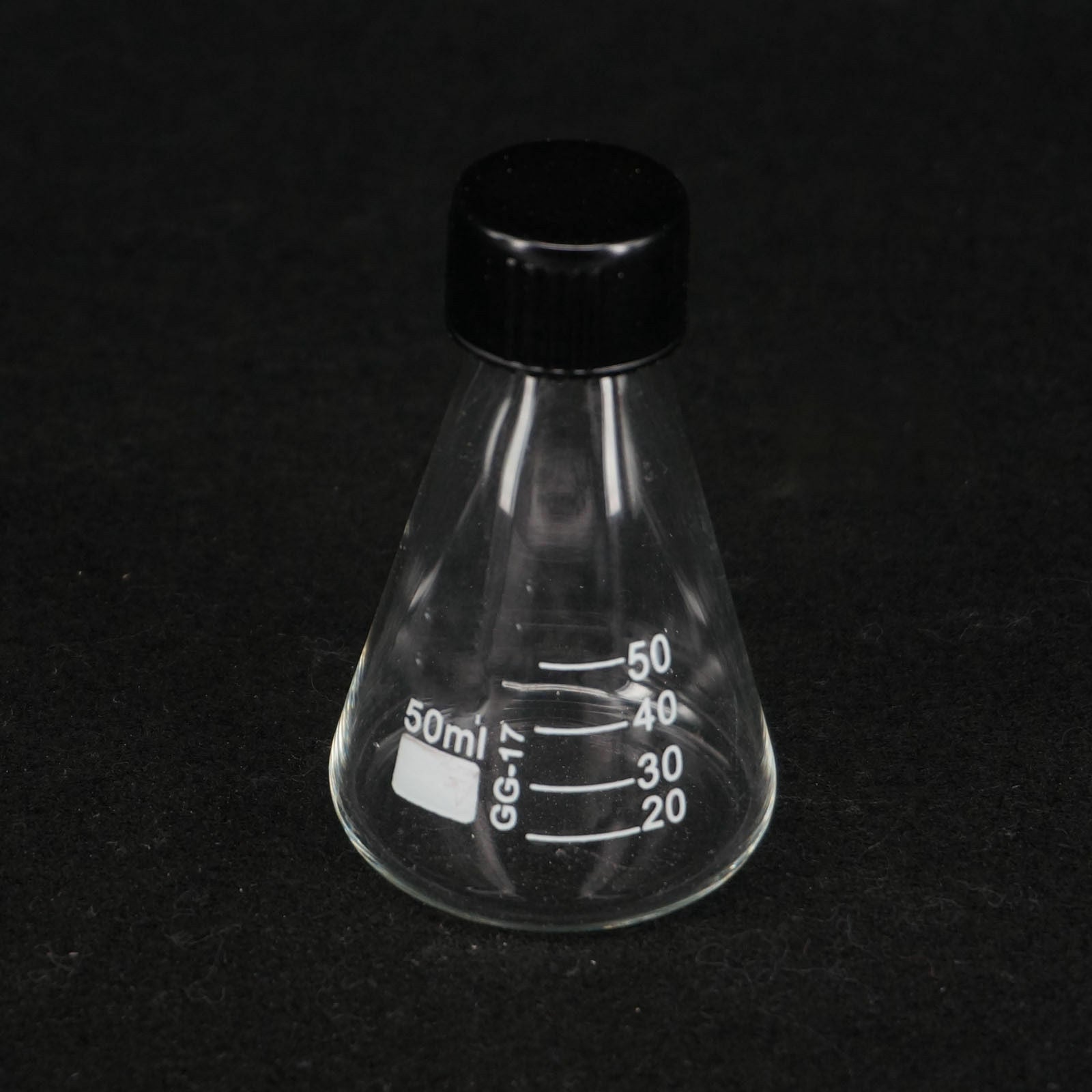 Glass 50ml Conical Erlenmeyer Narrow Mouth Screw Cap Flask Lab Glassware