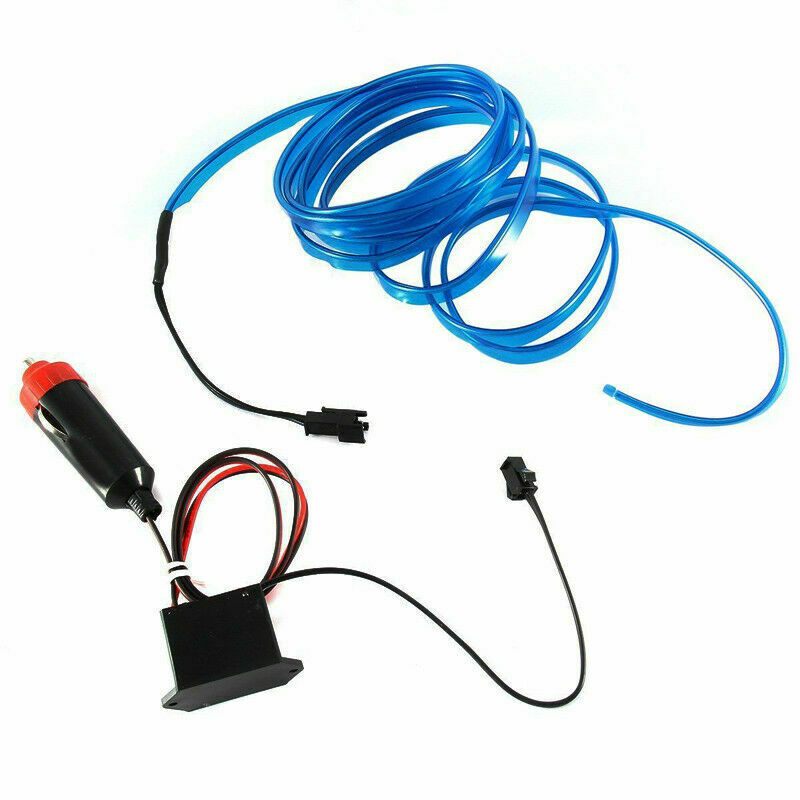 2M Blue EL Wire Car Interior Decor Fluorescent Neon Cold Strip light
