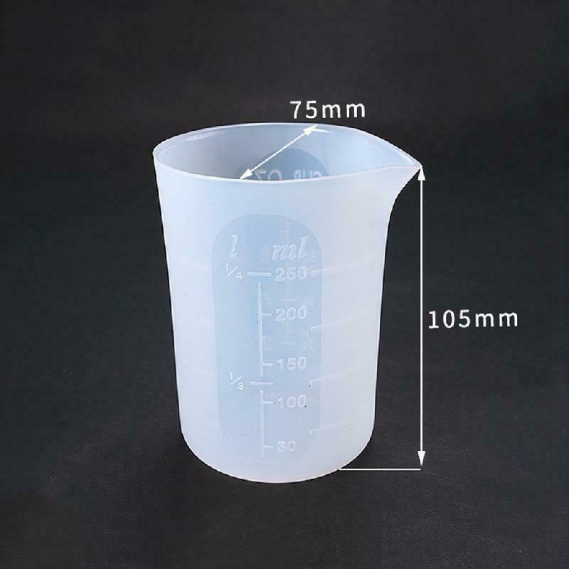 Crystal Epoxy Mold DIY Handmade Tool with Scale 250mI Free Cleaning Silicone Cup