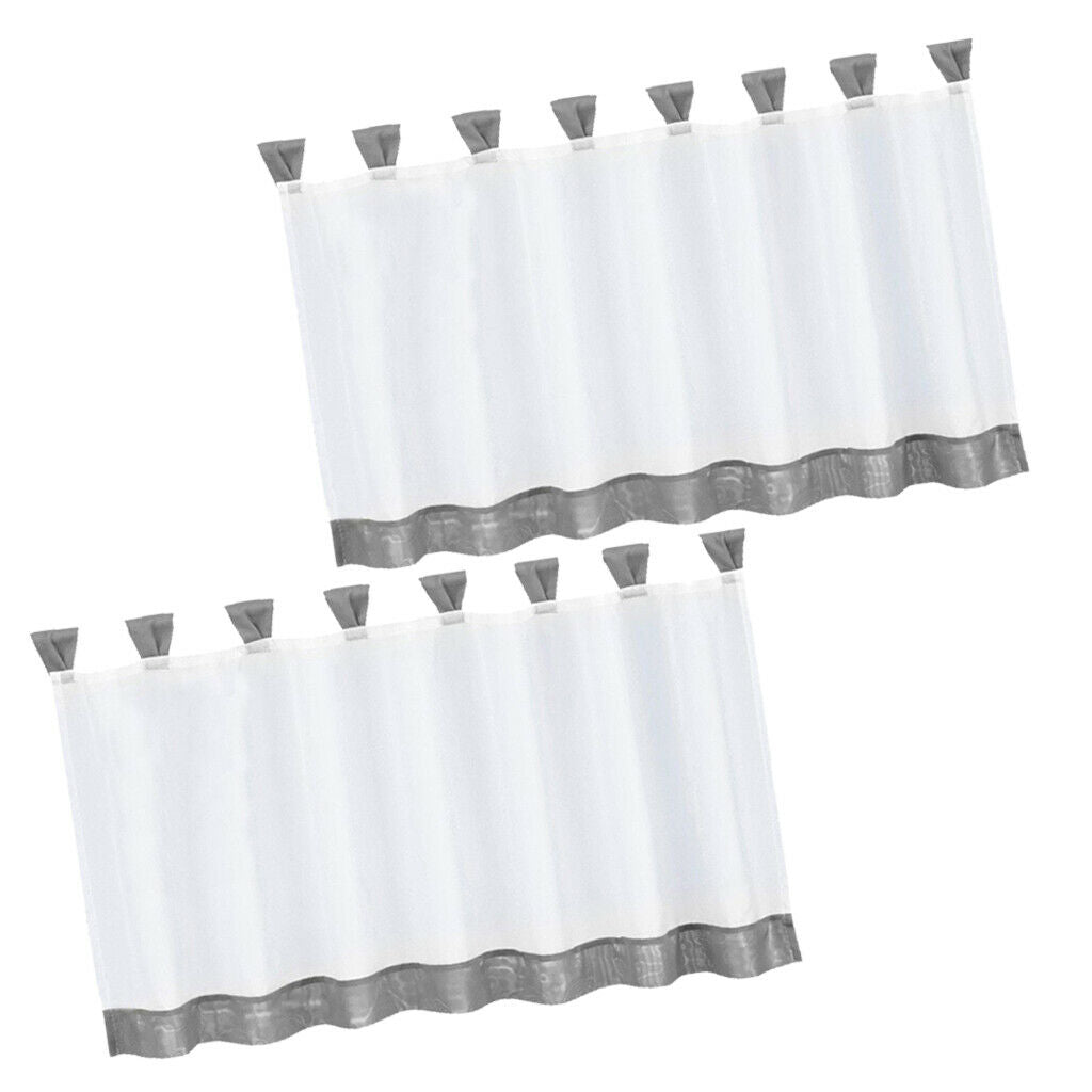 2Pcs Cafe Curtain Window Sheer,Window Valance Drape Voile