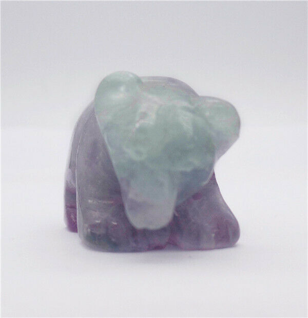 46x29x26mm Natural Fluorite Carved Bear Decoration Statue Home Decor Gift HH7734