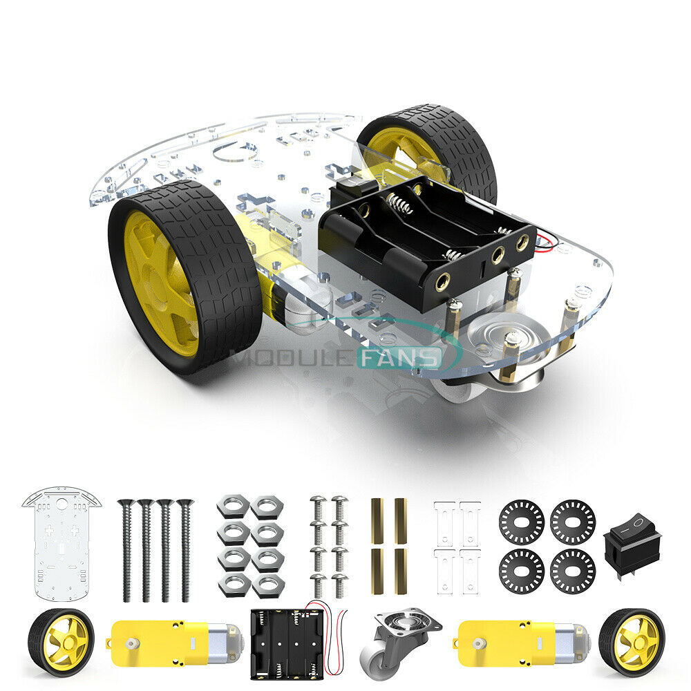 2PCS Durable 2WD Smart Robot Chassis Kit/Speed encoder Box 2 motor 1:48 Arduino