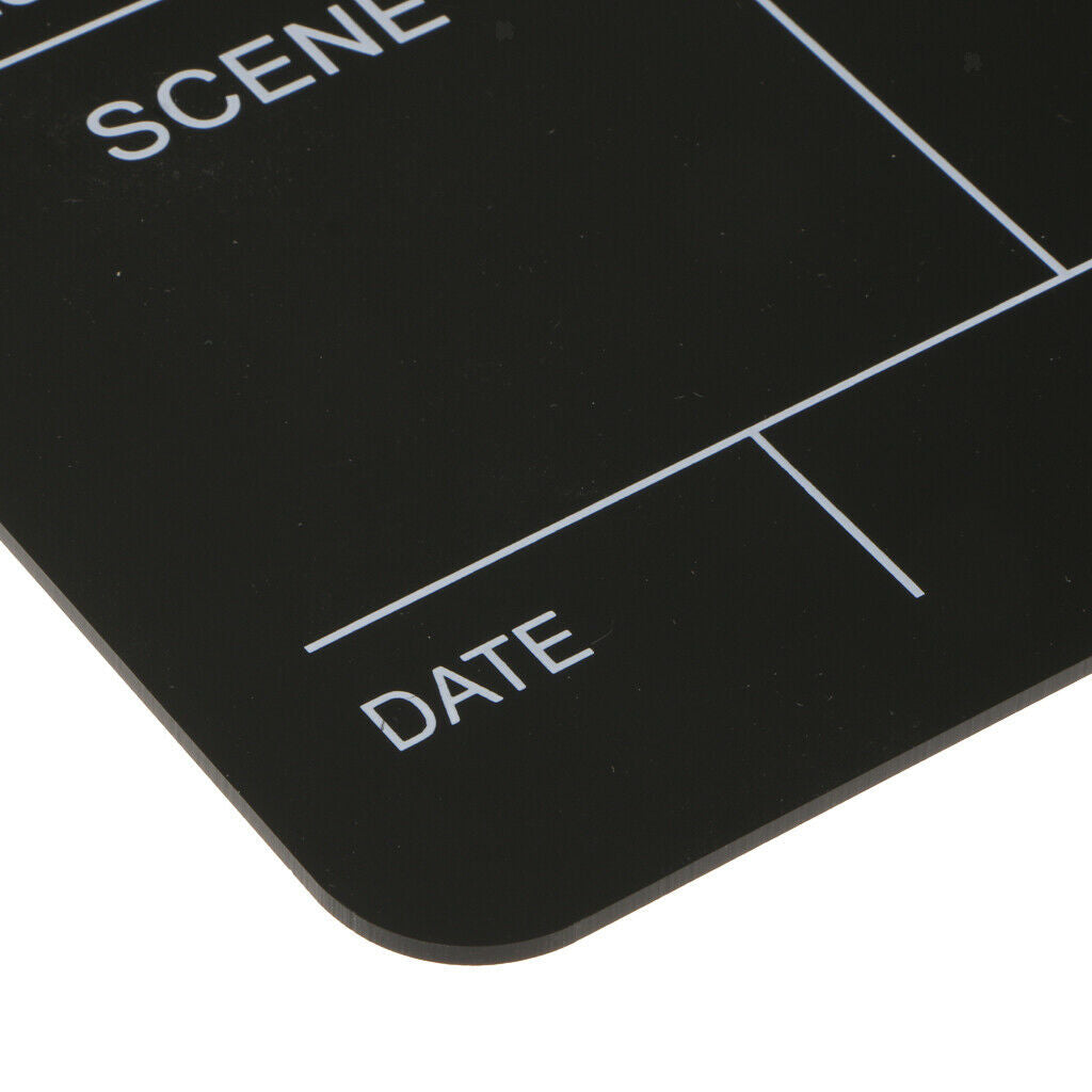 Acrylic Clapboard Dry Erase Director TV Film Movie Slate Cut Action Scene