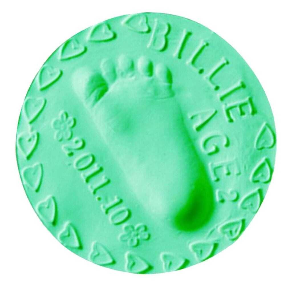 4 Air Drying Clay Baby Handprint Footprint Imprint Casting Fingerprint Green