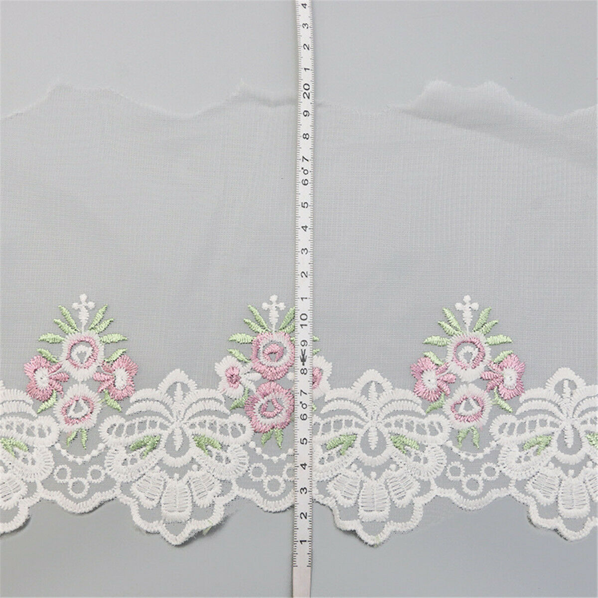 1 Yd Floral Embroidery Cotton Lace Trim Ribbon Fabric Craft Sewing Applique DIY