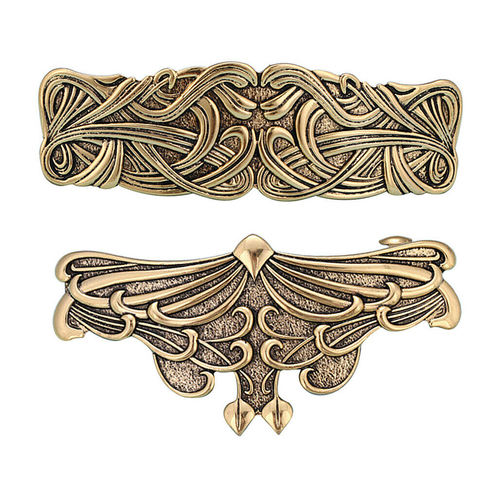 2 Pieces Viking Celtic Hairclip Girl Butterfly Metal French Barrette Jewelry