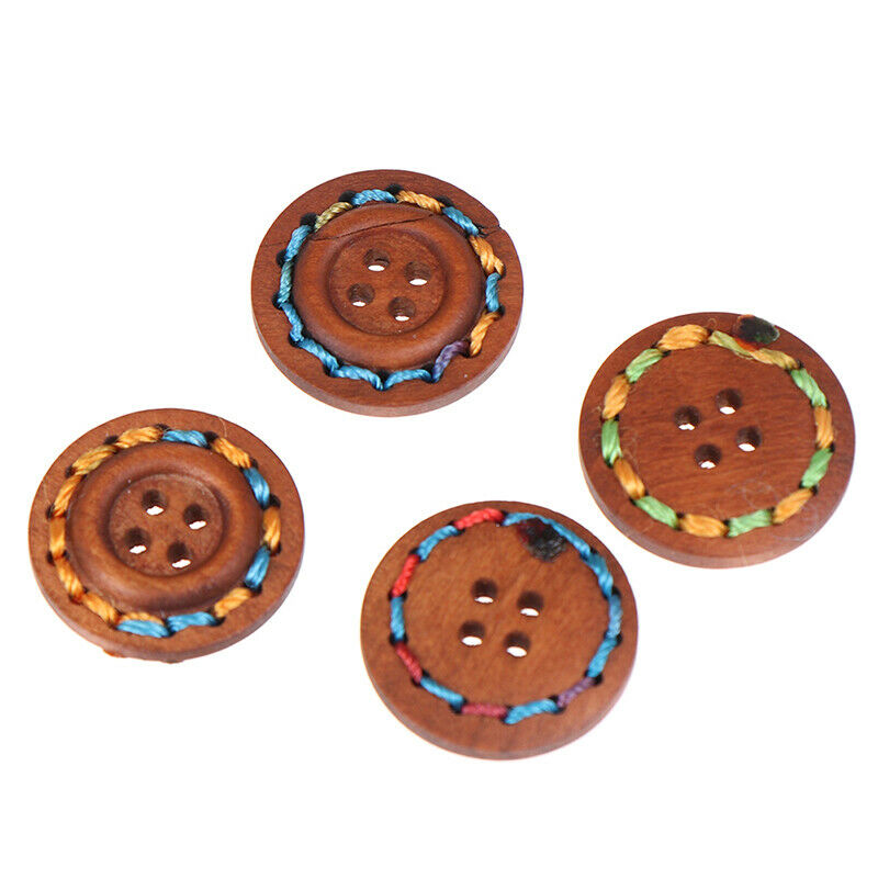 10pcs Wooden Buttons Natural Sewing Buttons Craft Clothes Decor clothing CraftDD