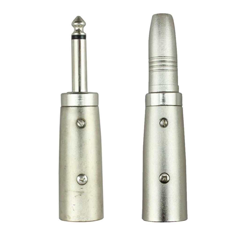 Lovoski XLR 3 Pin Male To 6.35mm Mono Male   Connector Adapter