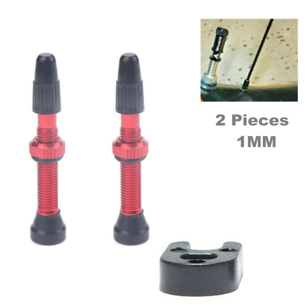 2 Pieces 1MM Bicycle Tire Valve with 40MM Vacuum Nozzle To Send A Type Wrench
