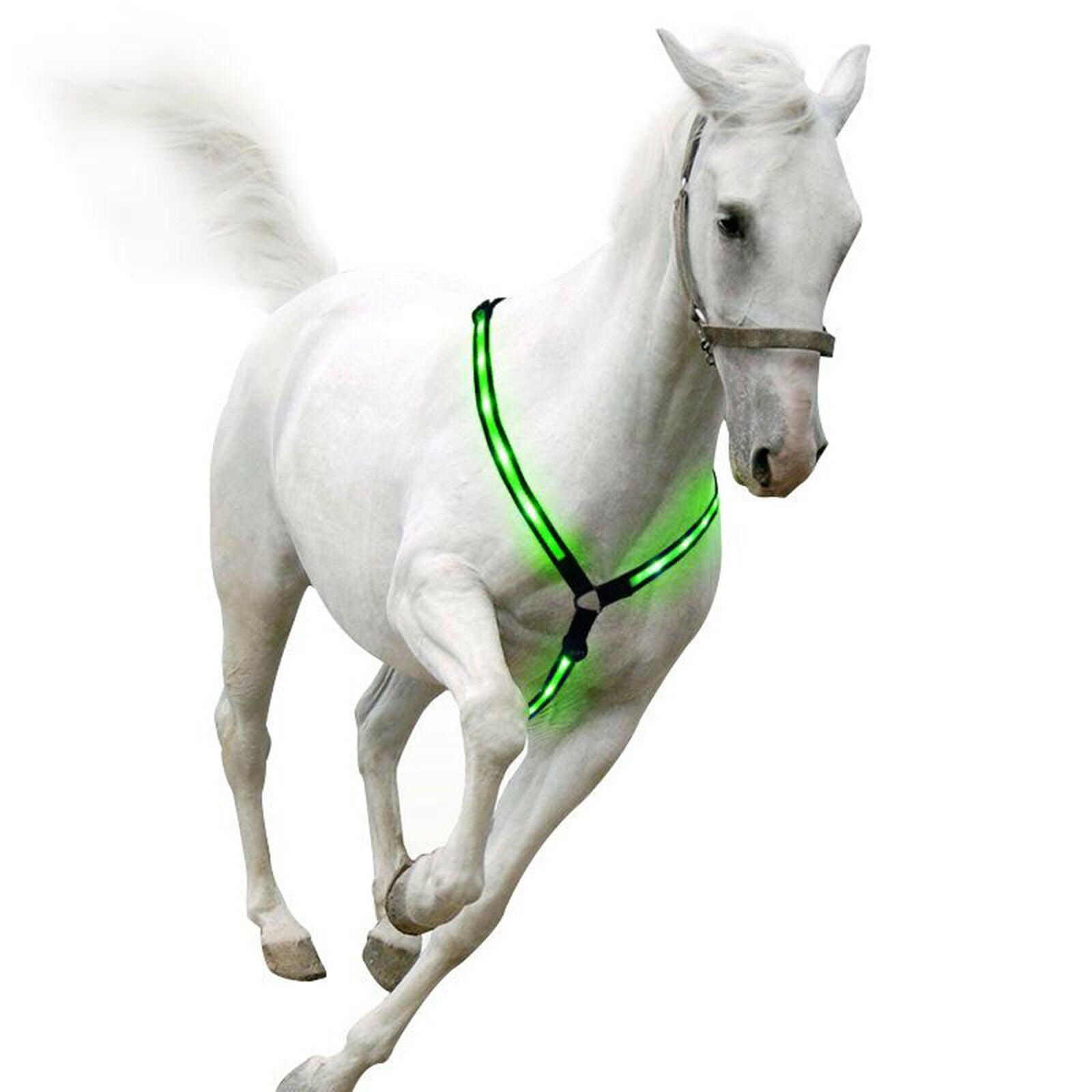 LED Horse Chest Collar Safety Reflective Equestrian Chest Collar Straps