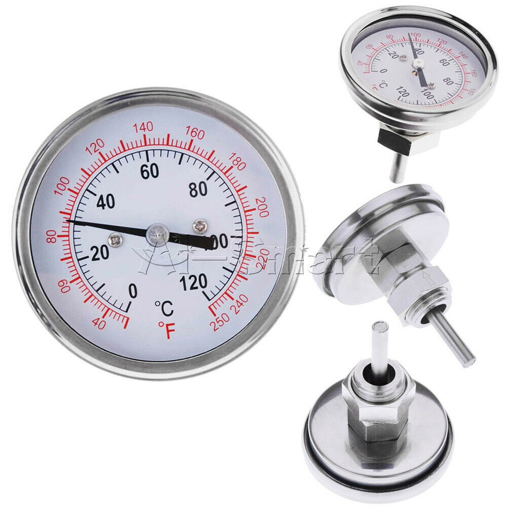 Stainless Steel Celsius Fahrenheit Thermometer 0-120â„ƒ Analog With Double Scale