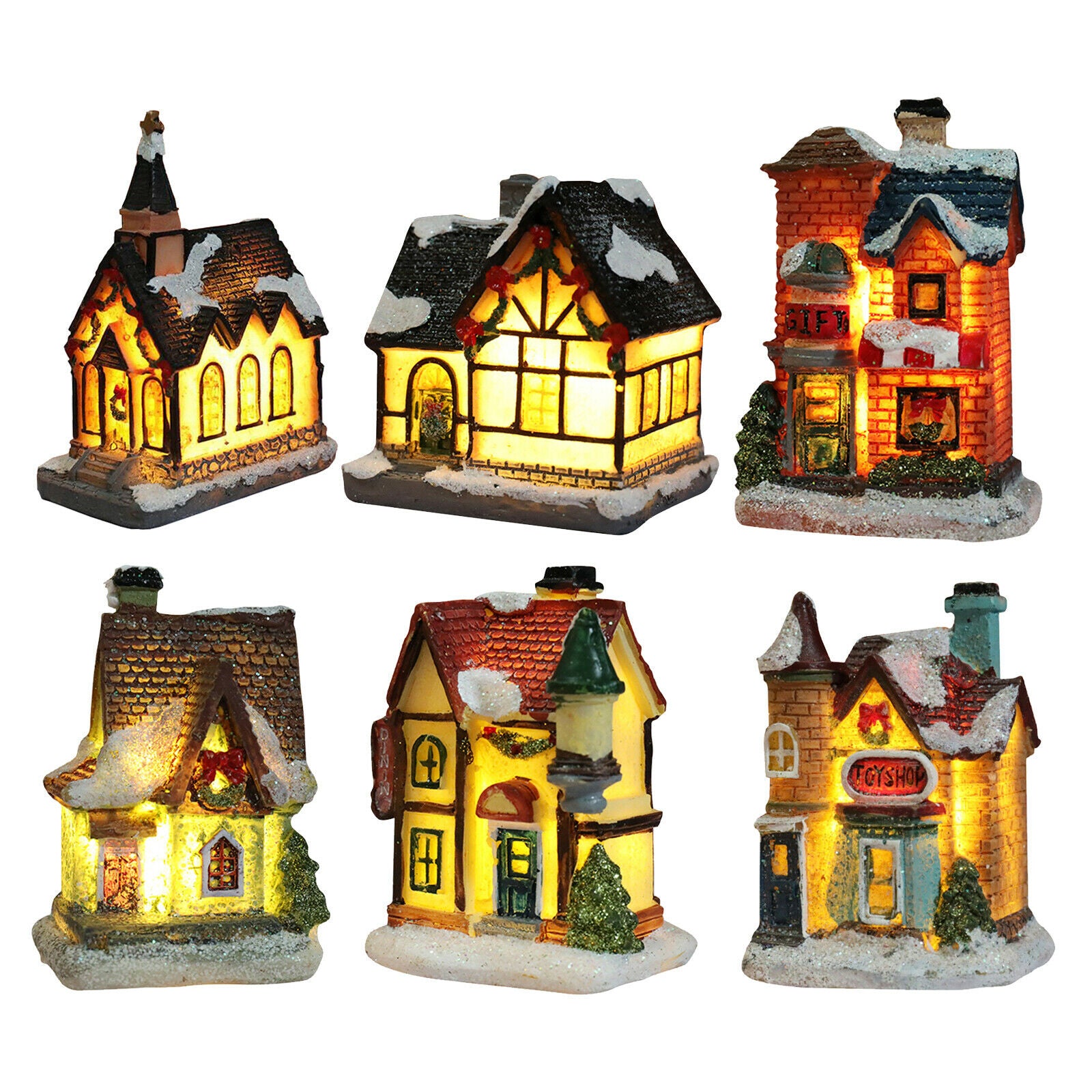 Christmas Church Village Lit House LED Lighted Mini House Christmas Collectible